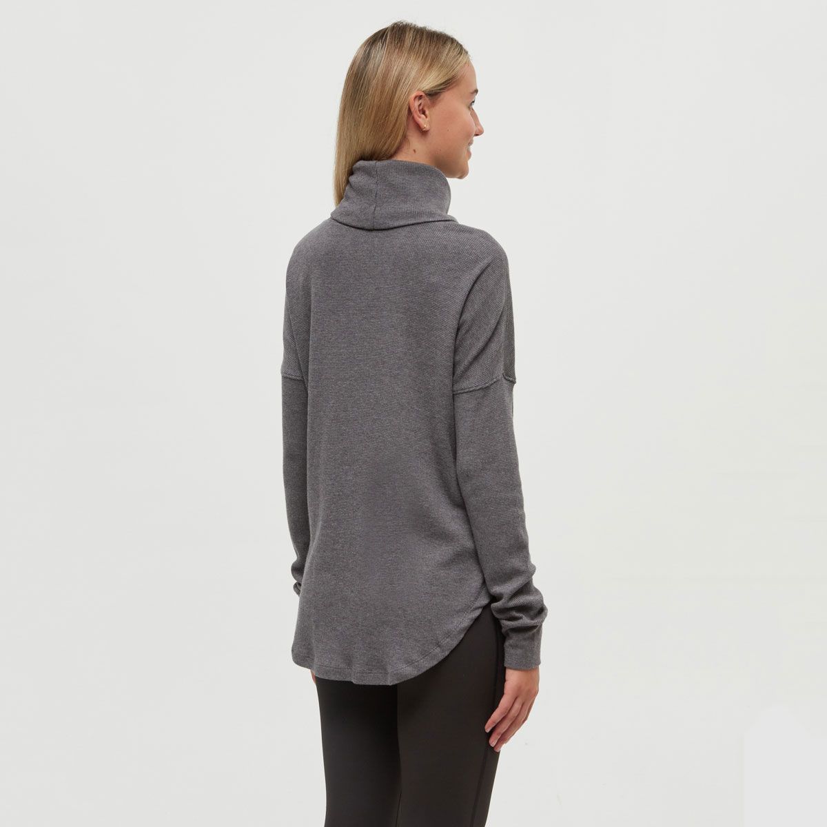 tentree W Highwood Turtleneck Dark Grey Heather