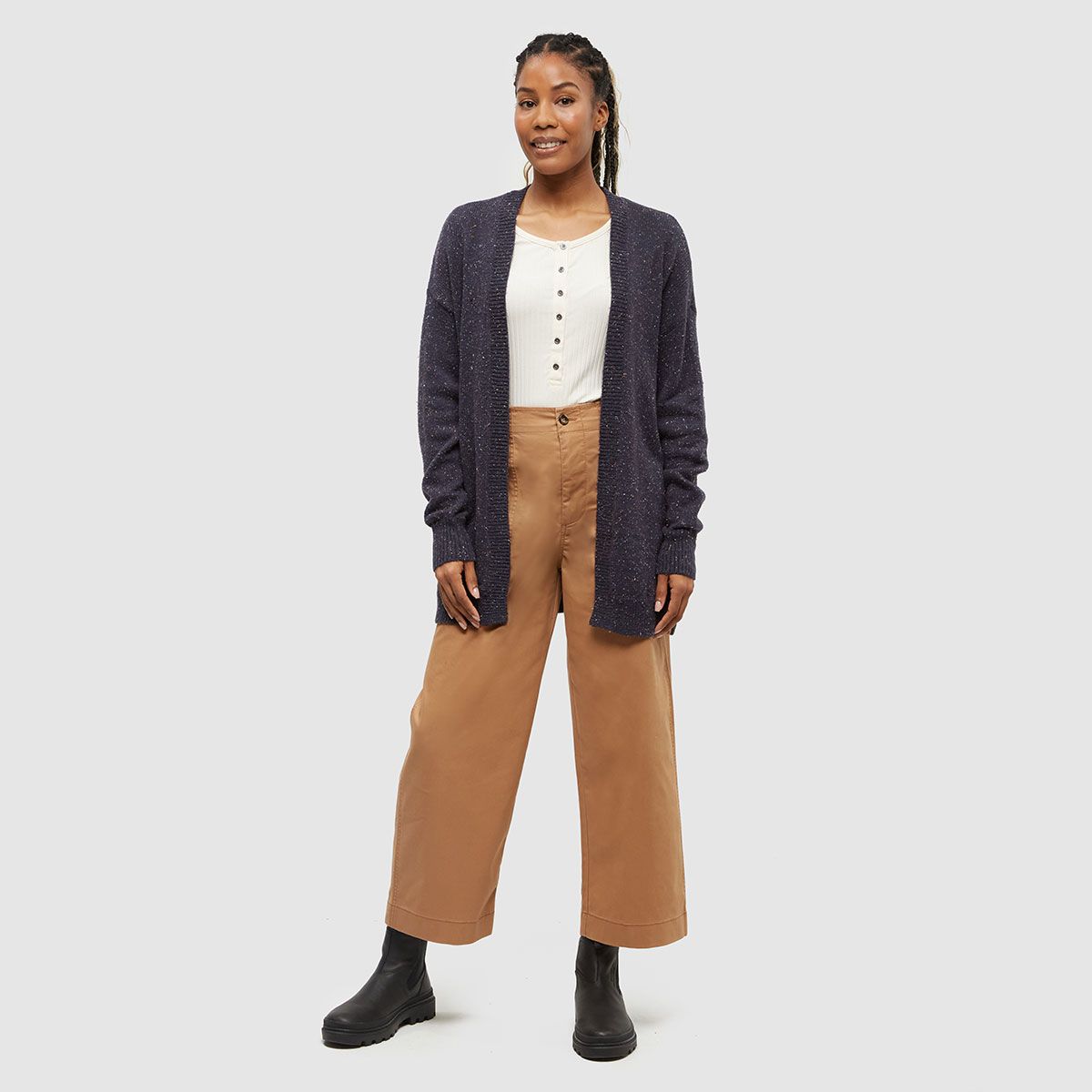 tentree W Prairies Nep Cardigan Midnight Blue Nep