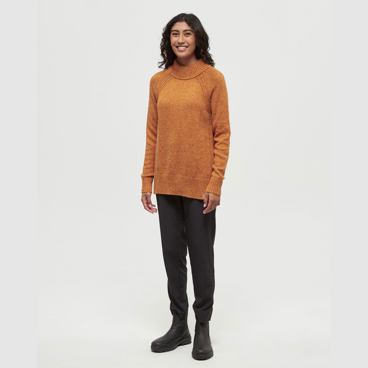 tentree W Spokane Nep Sweater Burnt Caramel Nep