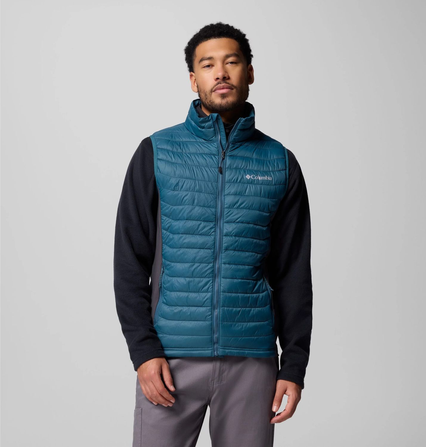 Columbia M Powder Pass Hybrid Vest Everblue, Shark