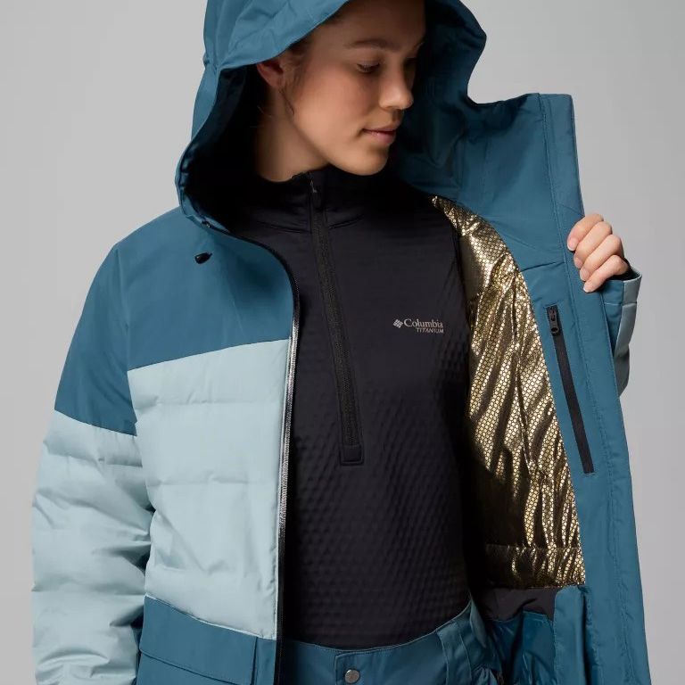 Columbia W Glacier Ridge Down Jacket Everblue
