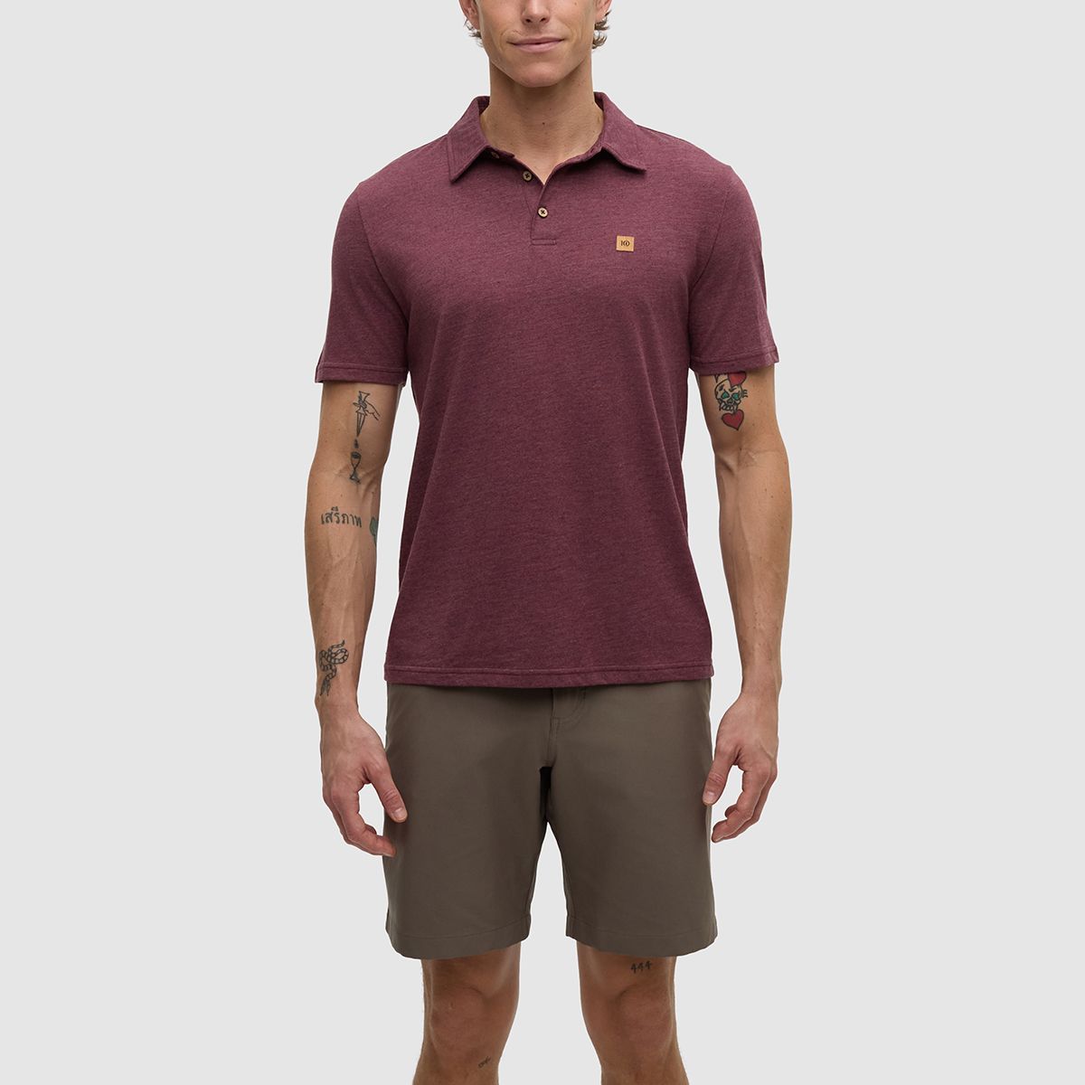 tentree M Astir Polo Rosewood Fleck