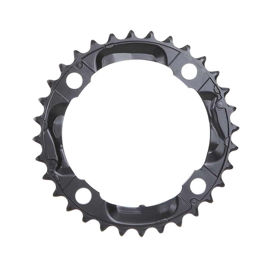 Shimano Deore FC-M590 Middle Chainring 32T 9sp BCD: 104mm 4 Bolt For 22/32/44, Steel, Black