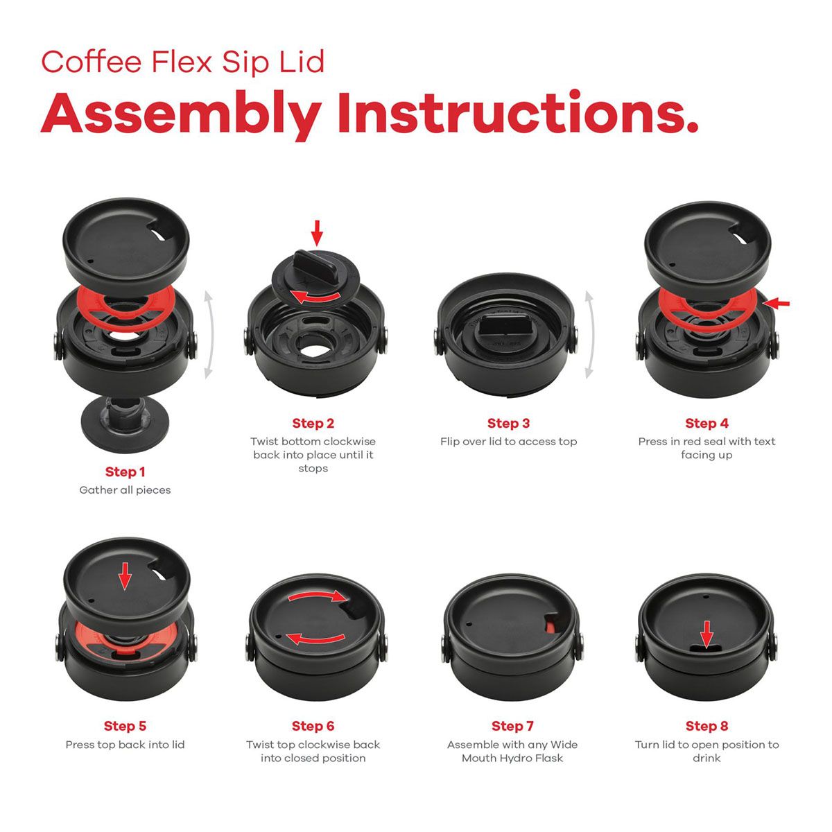 Hydro Flask Wide Mouth Flex Sip Lid Black