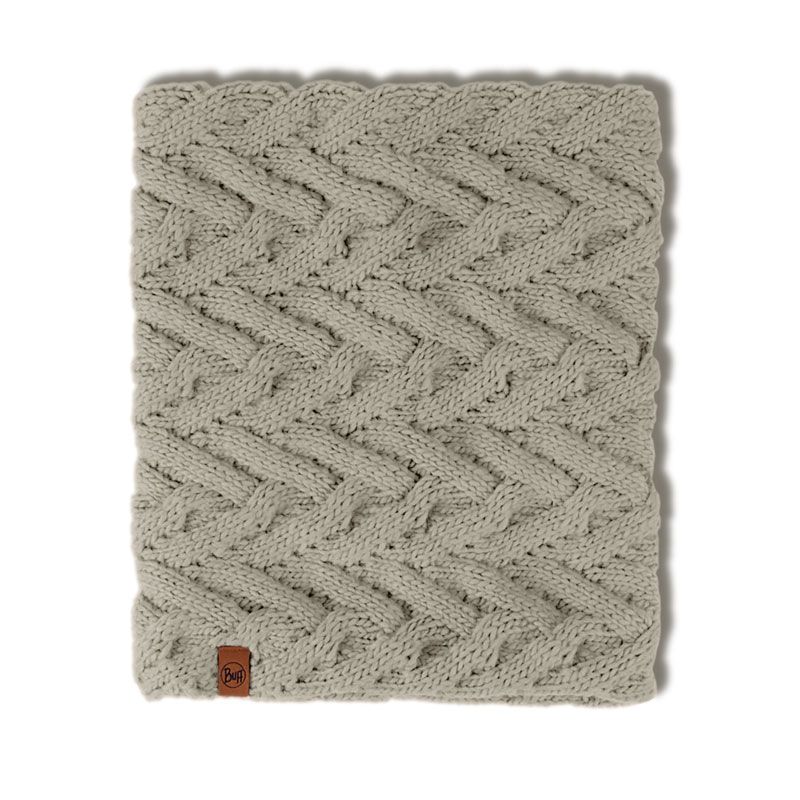 Buff Knitted & Fleece Neckwarmer Caryn Ecru