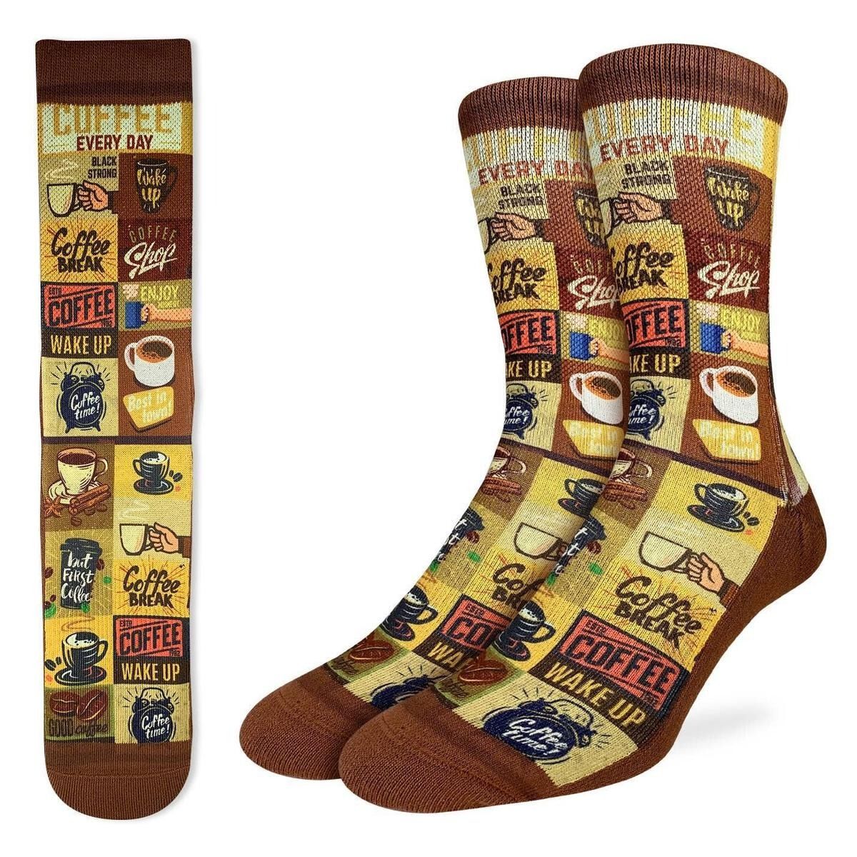 Good Luck Sock Coffee Time Socks Mens 8-13 Good Luck Sock Coffee Time Socks Mens 8-13
