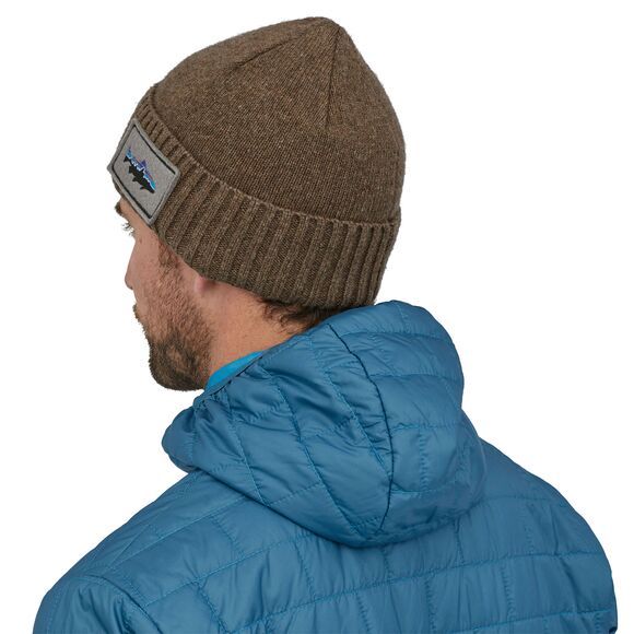 Patagonia Brodeo Beanie Fitz Roy Trout Patch: Ash Tan