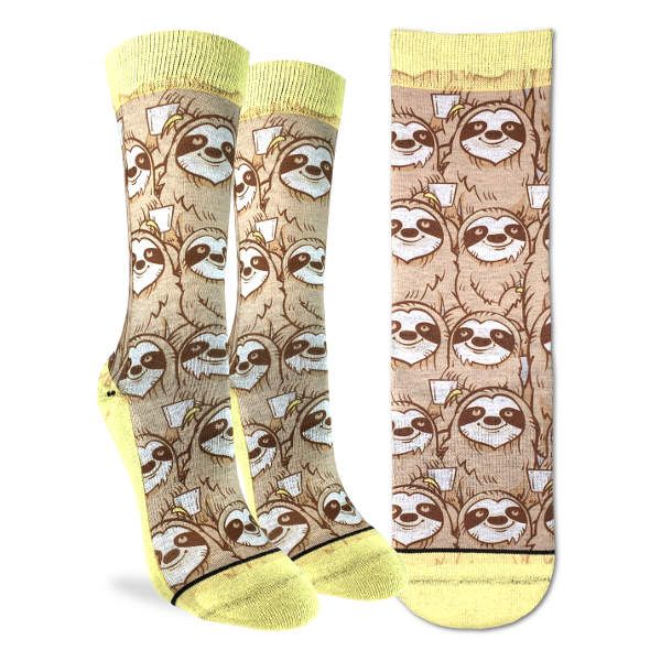 Good Luck Sock Active Fit Coffee Sloth Socks W 5 -9 Good Luck Sock Active Fit Coffee Sloth Socks W 5 -9
