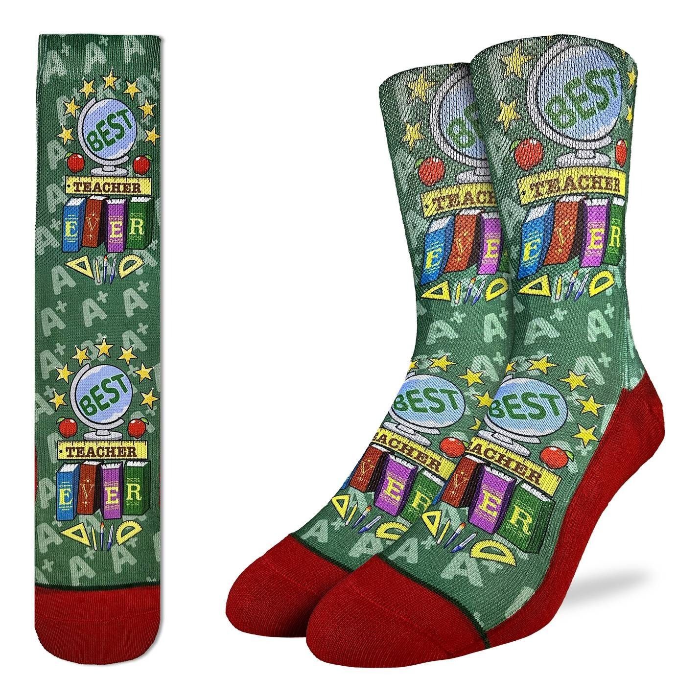 Good Luck Sock Best Teacher Ever Socks Mens 8-13