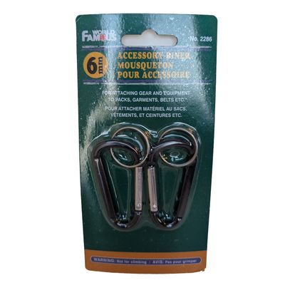 World Famous Accessory Biners (2 pack) 6mm - Black