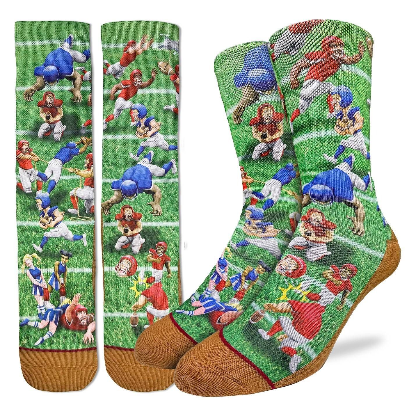 Good Luck Sock Crazy Football Socks Mens 8-13 Good Luck Sock Crazy Football Socks Mens 8-13