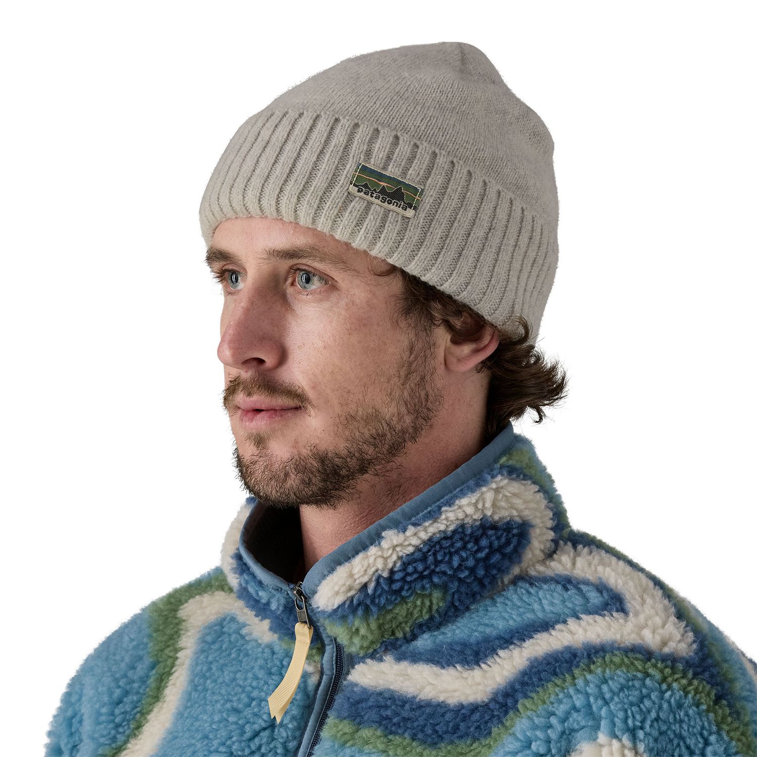 Patagonia Brodeo Beanie OG Legacy Label: Crisp Grey