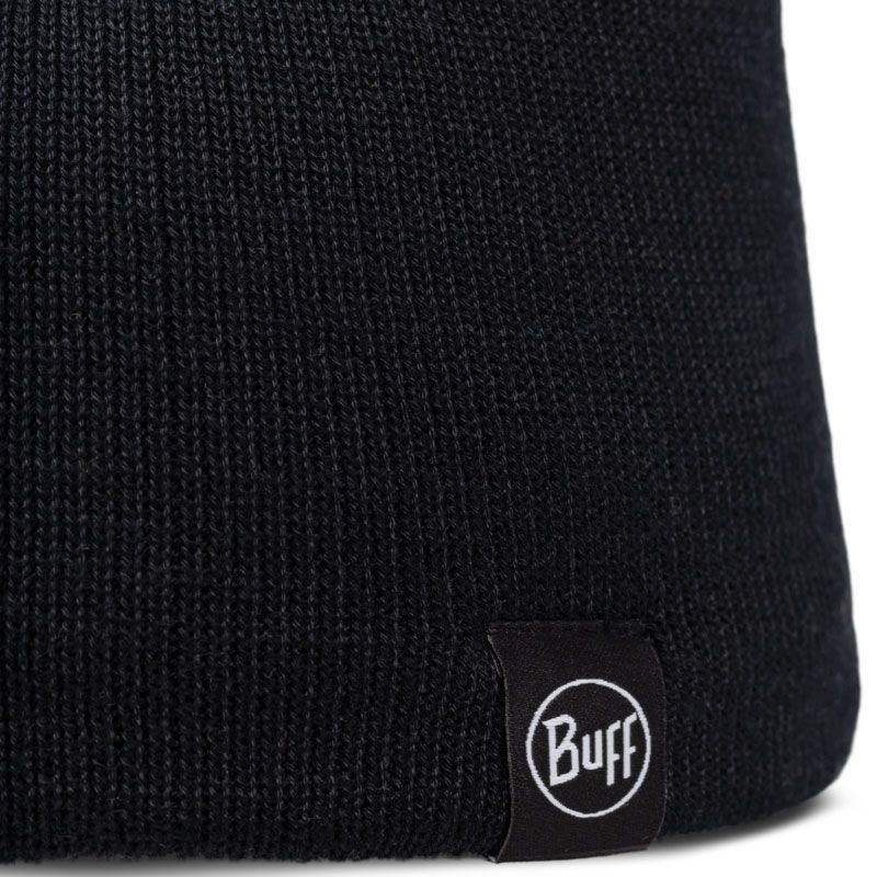 Buff Knitted & Fleece Band Beanie Lilon Short Black
