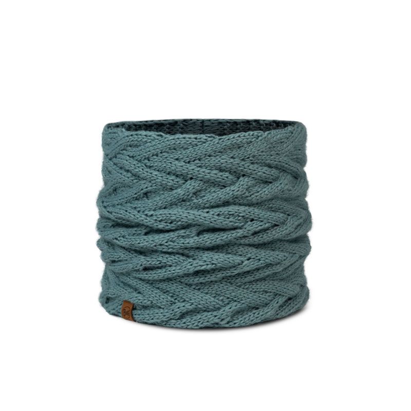 Buff Knitted & Fleece Neckwarmer Caryn Blue Glass