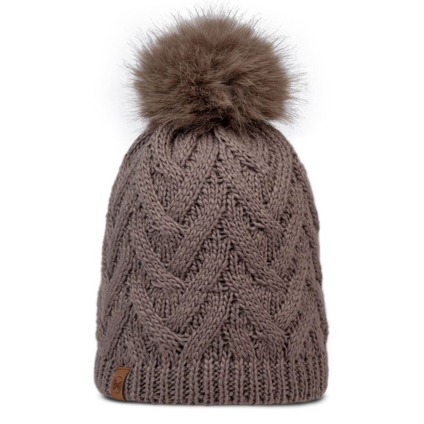 Buff Knitted & Fleece Band Beanie Caryn COBBLESTONE