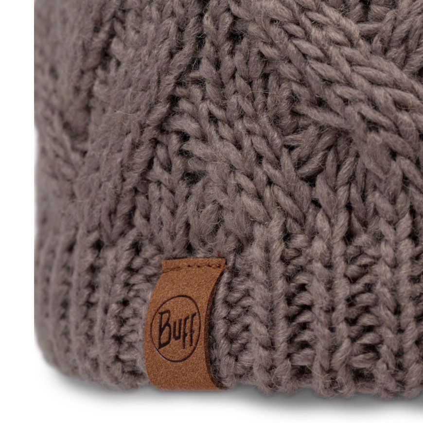 Buff Knitted & Fleece Band Beanie Caryn COBBLESTONE