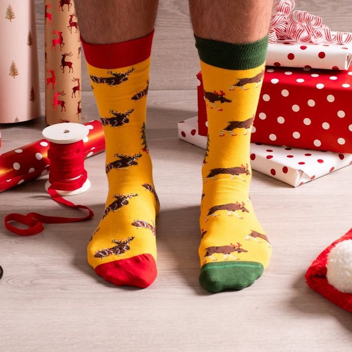Friday Sock Co. Ugly Christmas Moose Socks M 7 - 12
