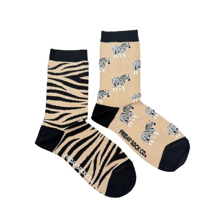 Friday Sock Co. Zebra Print Socks W 5 - 10 Friday Sock Co. Zebra Print Socks W 5 - 10