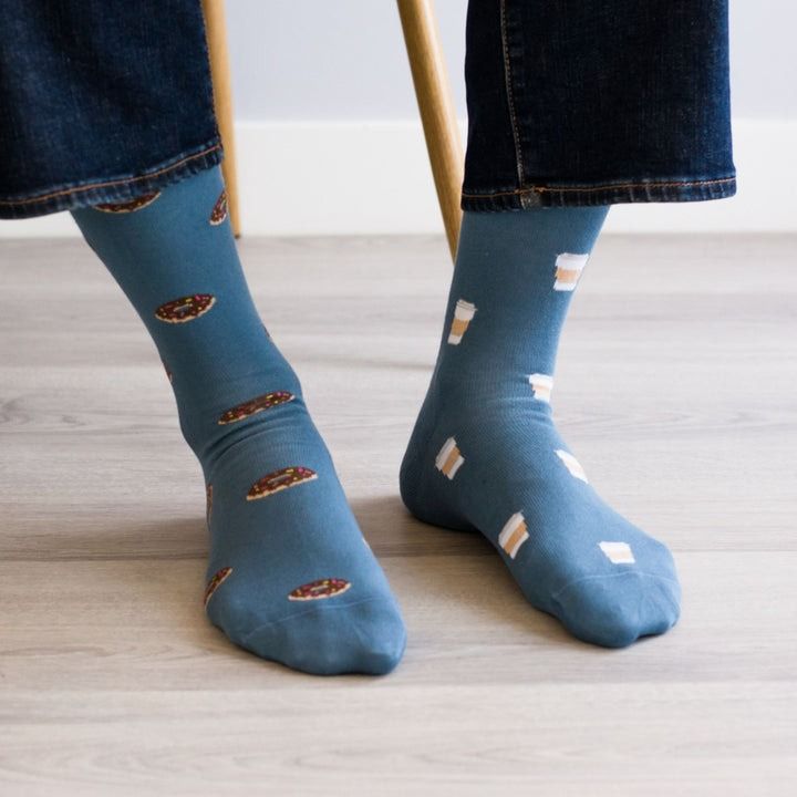 Friday Sock Co. Coffee & Donut Socks M 7 - 12