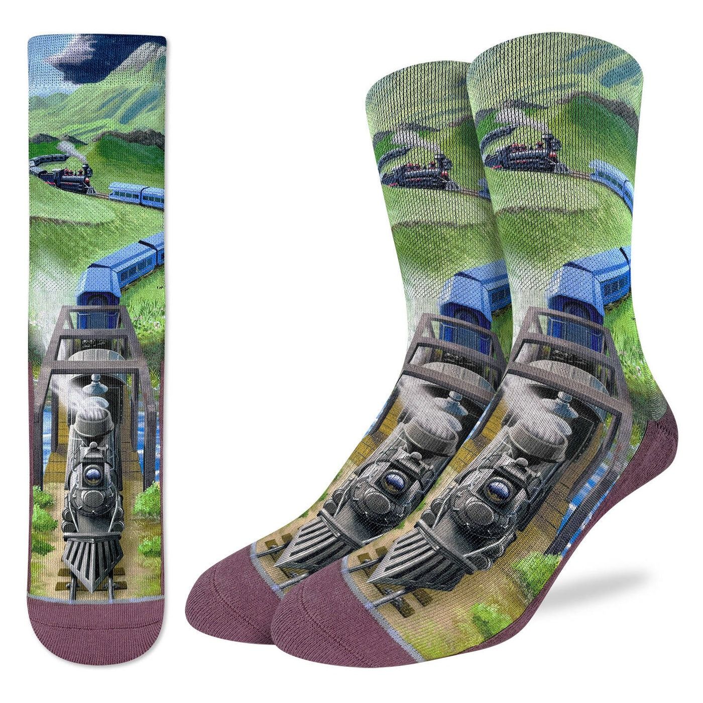 Good Luck Sock Steam Locomotive Socks Mens 8-13