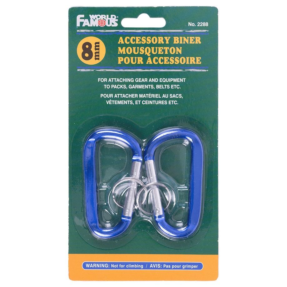 World Famous Accessory Biners (2 pack) 6mm - Blue