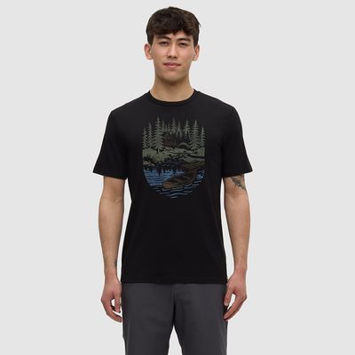 tentree M Getaway T-Shirt Black/Light Moss