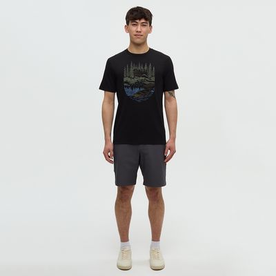 tentree M Getaway T-Shirt Black/Light Moss