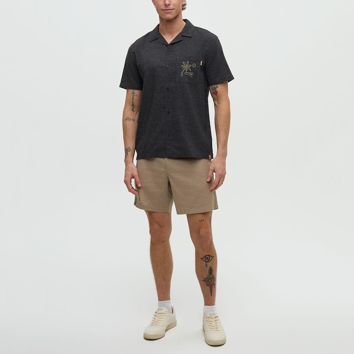 tentree M Chambers Pocket Shirt Black/Khaki
