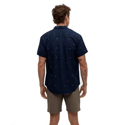 tentree M Lake Life Mancos Shirt Midnight Blue/Lake Life