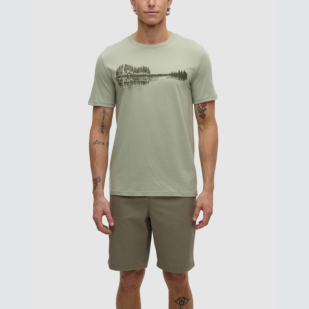 Tentree M Summer Guitar T-Shirt Light Moss/Deep Olive