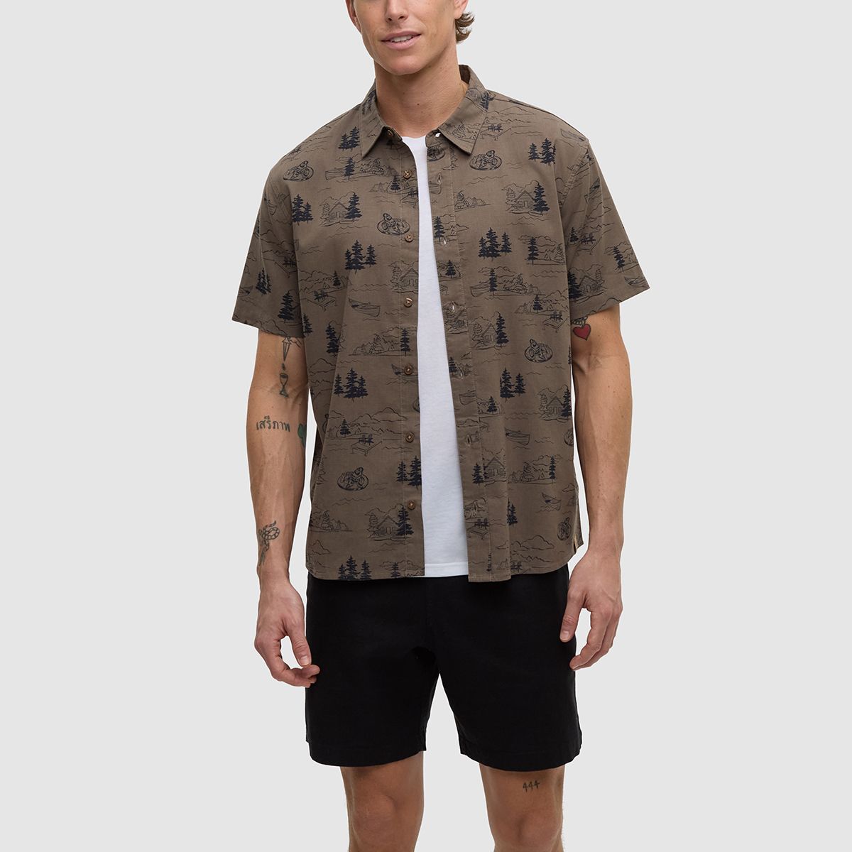 tentree M Redwood Shirt Timber/Lake Sasquatch