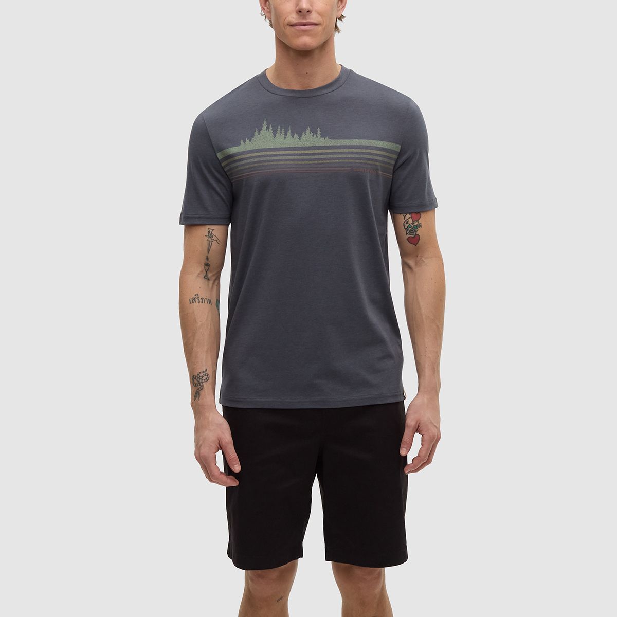 tentree M Retro Treeline T-Shirt Graphite/Light Moss
