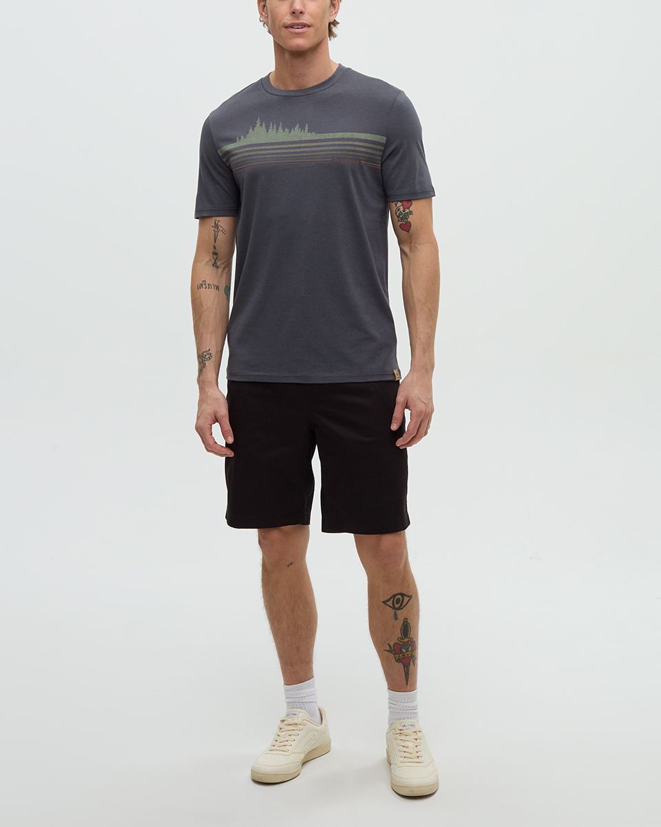 tentree M Retro Treeline T-Shirt Graphite/Light Moss