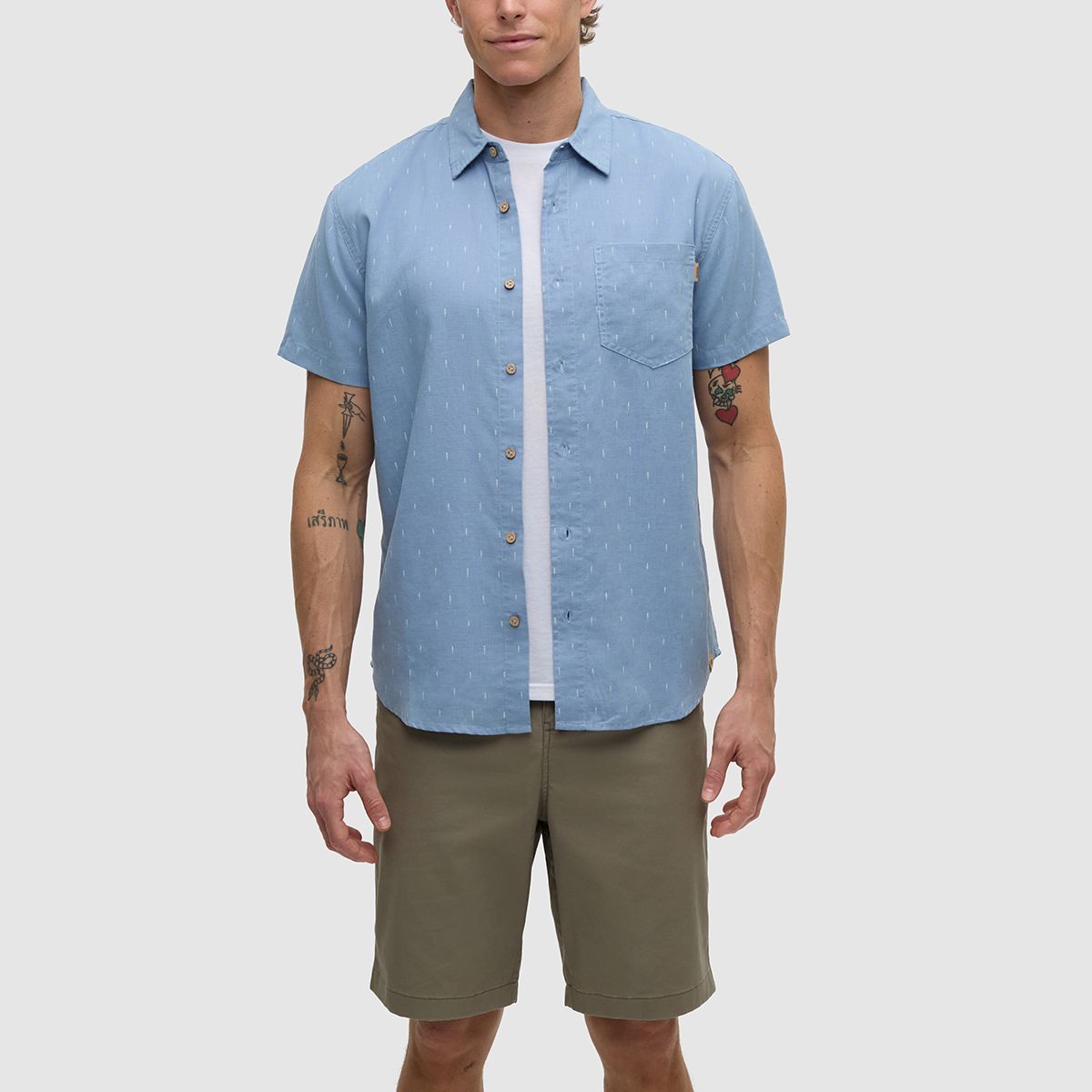 tentree M Small Tree Mancos Shirt Lakeside Blue/Small Tree
