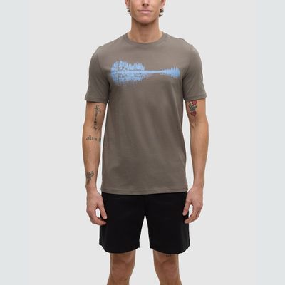tentree M Summer Guitar T-Shirt Timber/Lakeside Blue