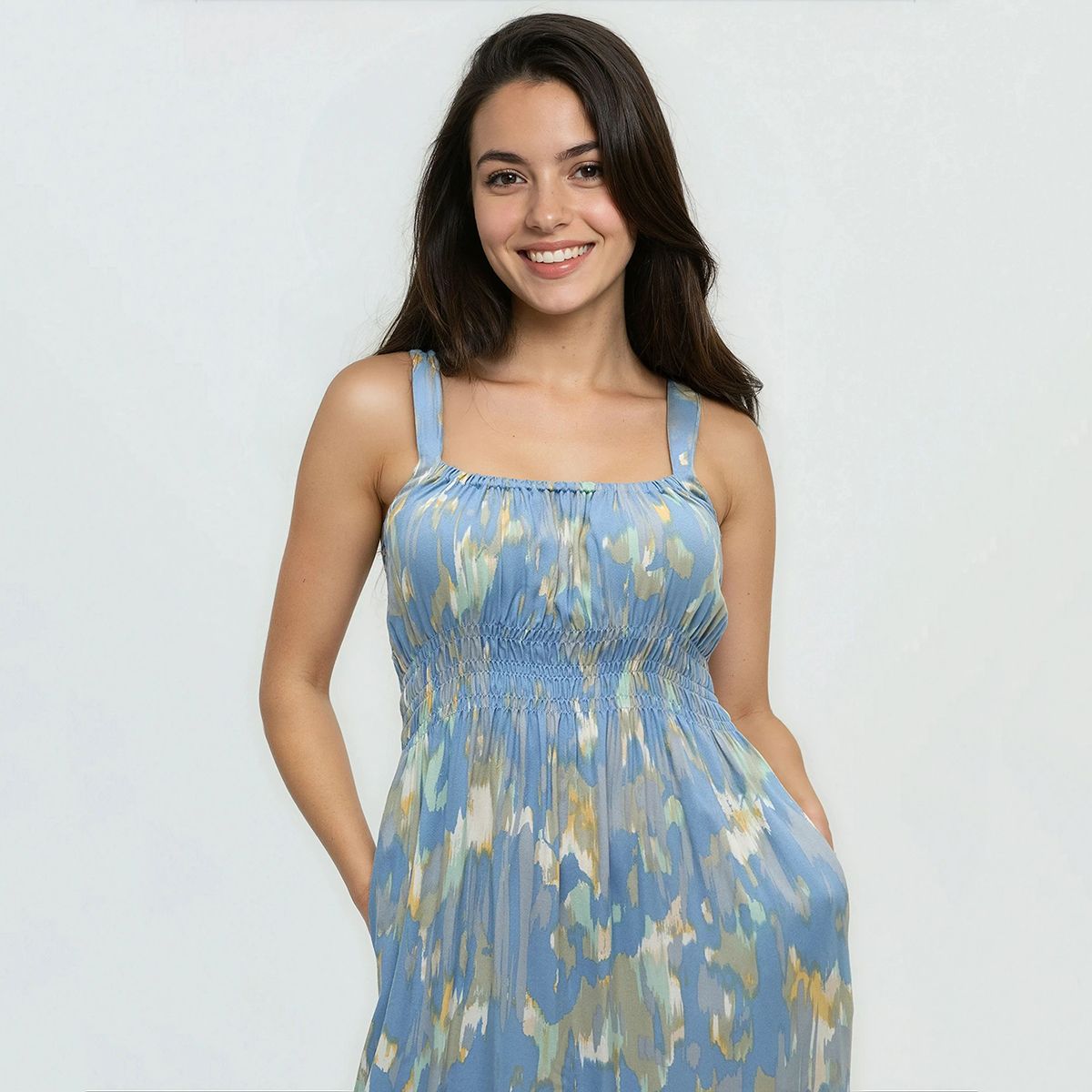tentree W Overlook Dress Lakeside Blue/Blur