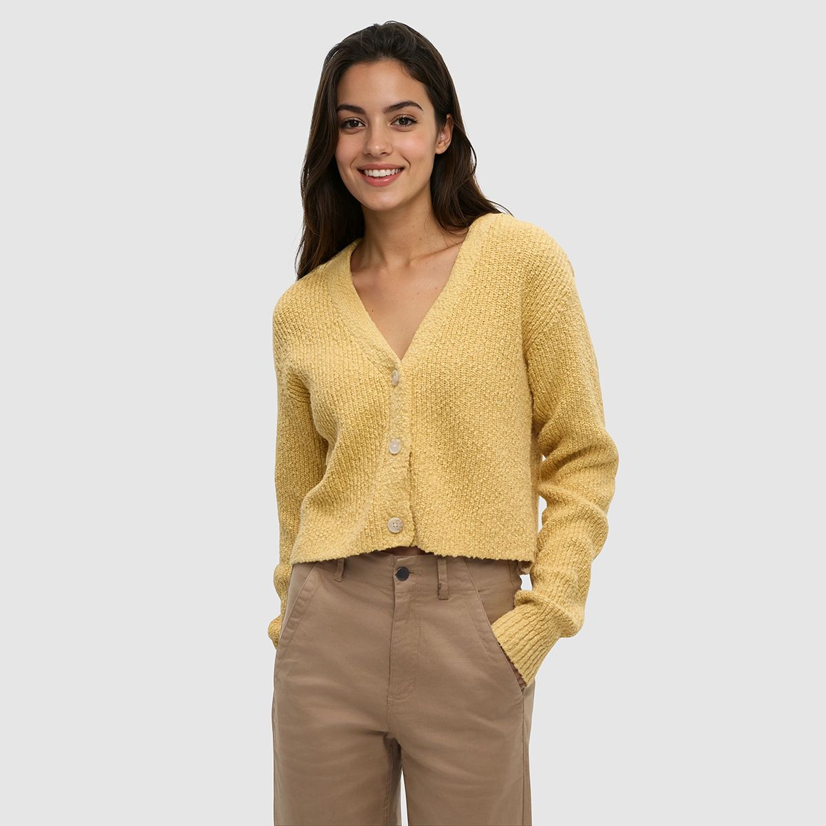 tentree W Poplar Cardigan Dusk Yellow