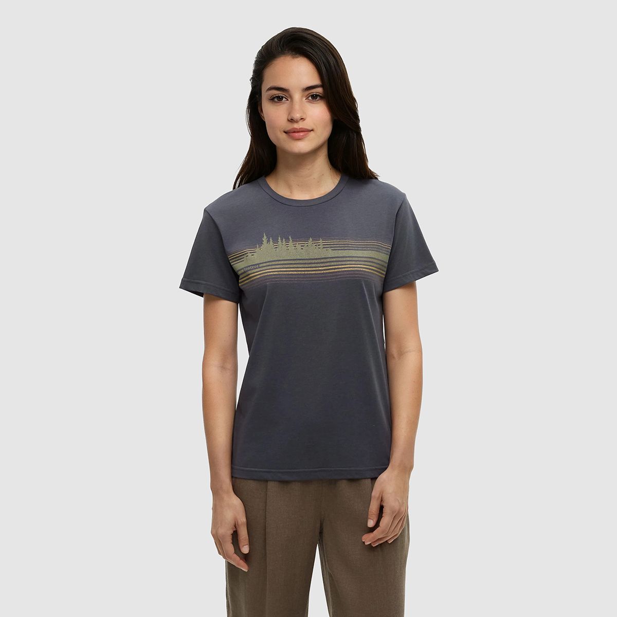 tentree W Retro Treeline T-Shirt Graphite/Light Moss