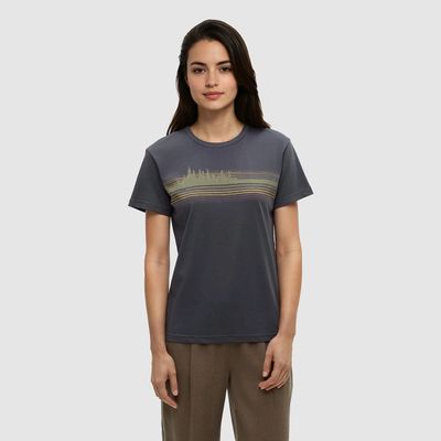 tentree W Retro Treeline T-Shirt Graphite/Light Moss tentree W Retro Treeline T-Shirt Graphite/Light Moss