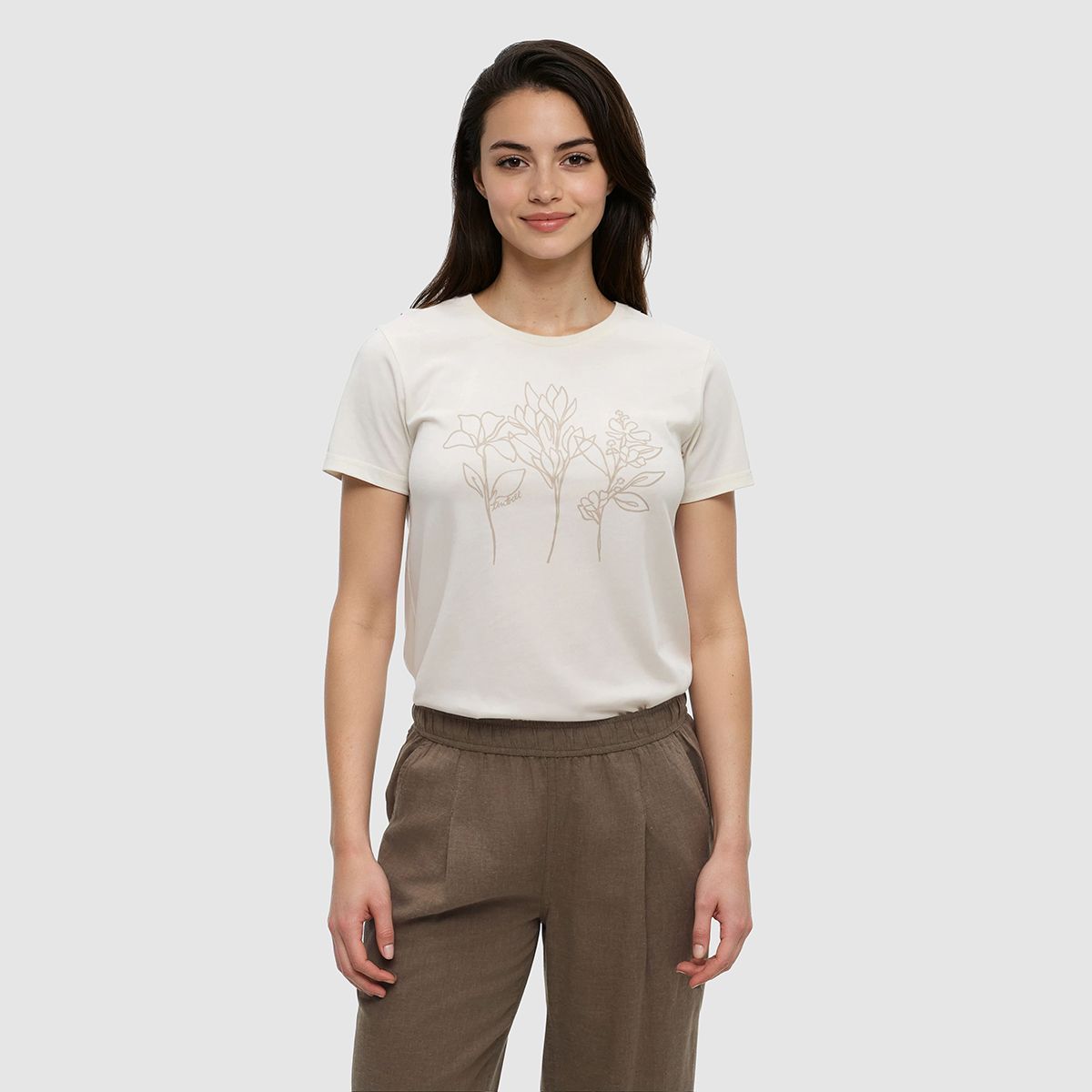 tentree W Summer Flora T-Shirt Undyed/Creek Stone