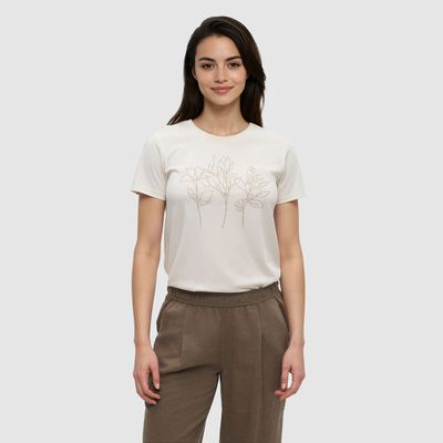 tentree W Summer Flora T-Shirt Undyed/Creek Stone tentree W Summer Flora T-Shirt Undyed/Creek Stone