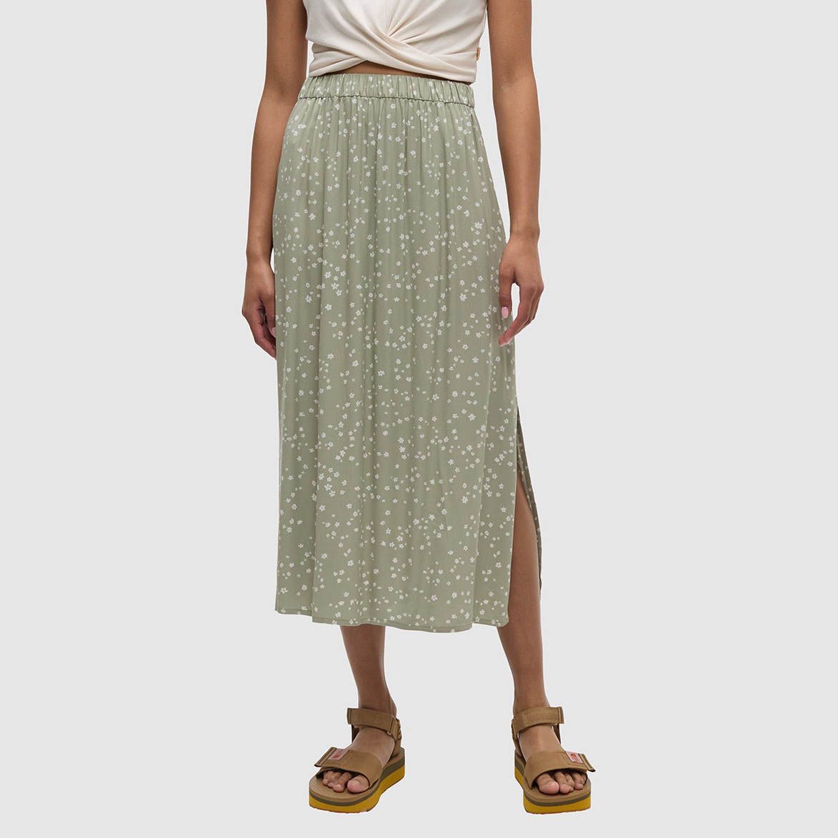 tentree W Yaletown Skirt Light Moss/Bloom Floral