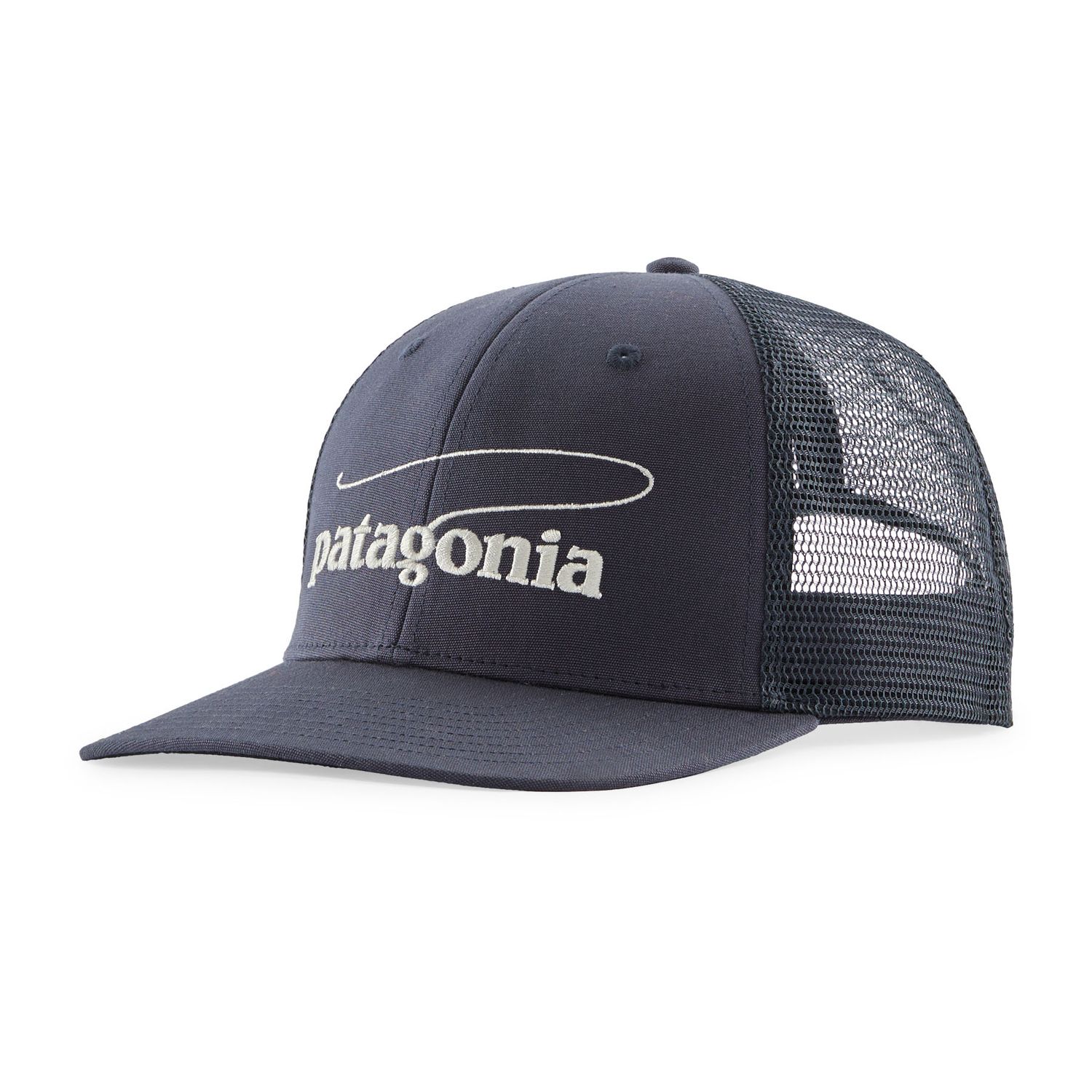 Patagonia Take a Stand Trucker Hat Casting Logo: Smolder Blue