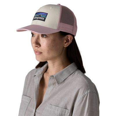 Patagonia P-6 Logo Trucker Hat White w/Quiet Violet