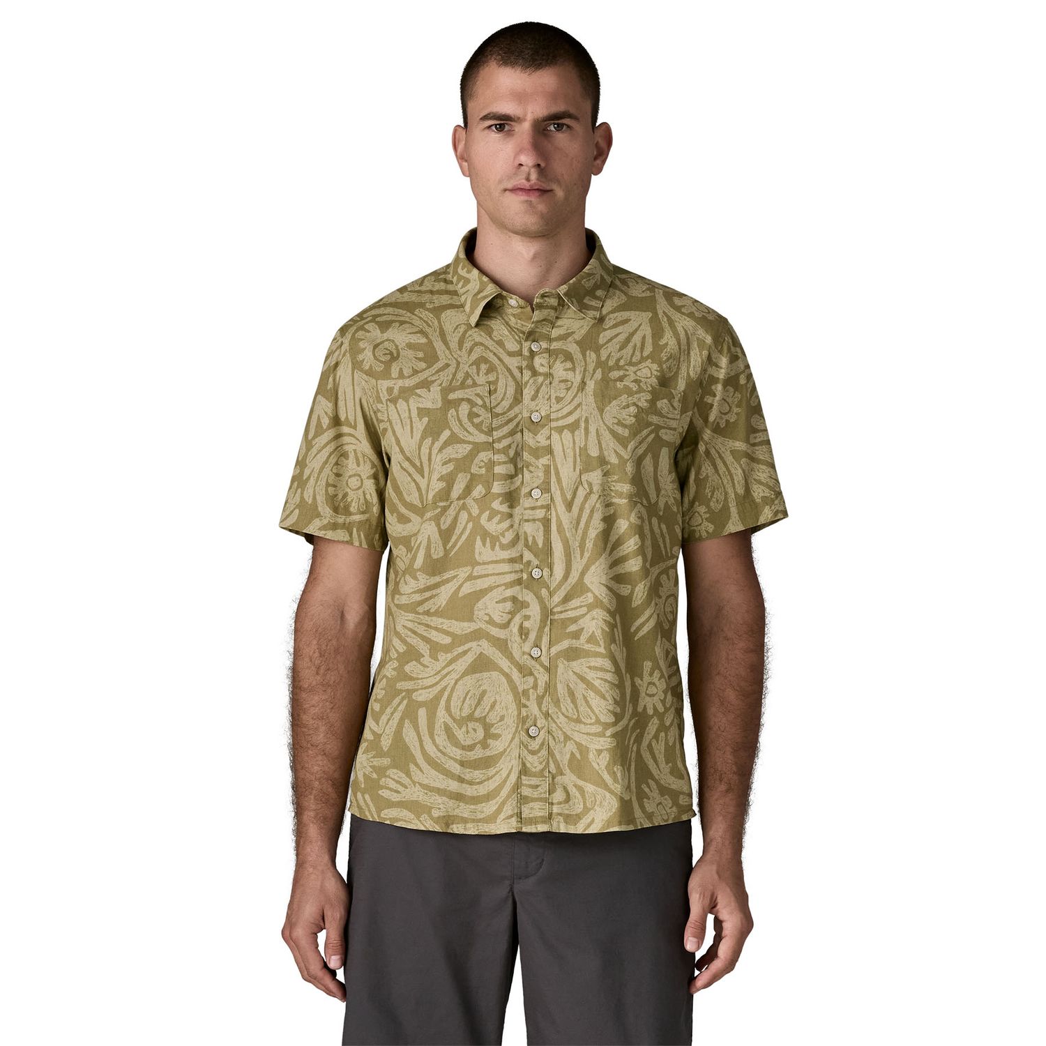 Patagonia M Back Step Shirt Earthen: Weathered Stone