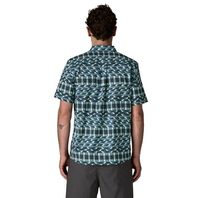 Patagonia M Go To Shirt Climbing Stripe: Still Blue