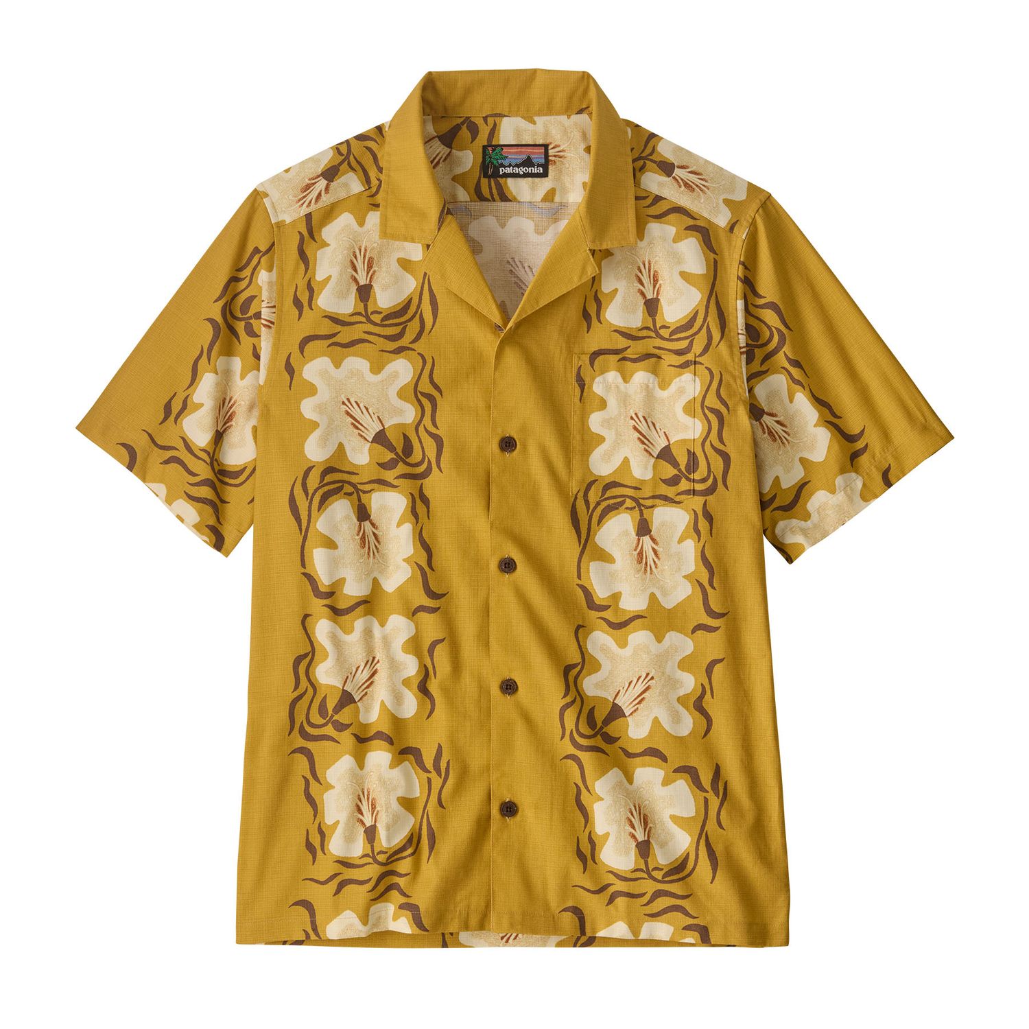 Patagonia M Tidal Threads Camp Shirt Flowers: Honey