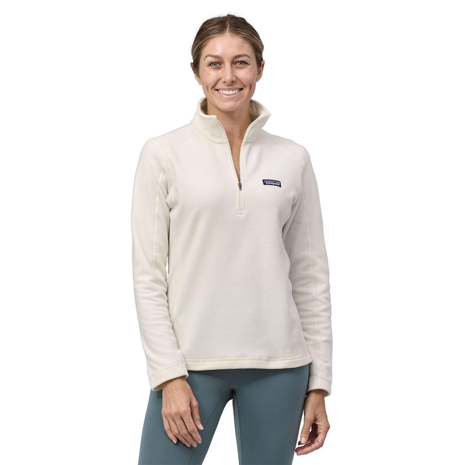 Patagonia W Micro D 1/4 Zip Birch White