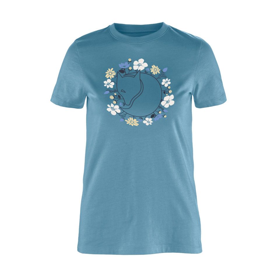 Fjallraven W Fjällblomster Fox T-shirt Dawn Blue