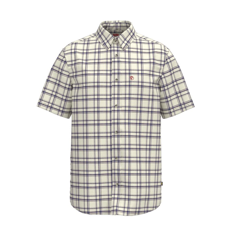 Fjallraven M Övik Lite Shirt SS Chalk White- Navy
